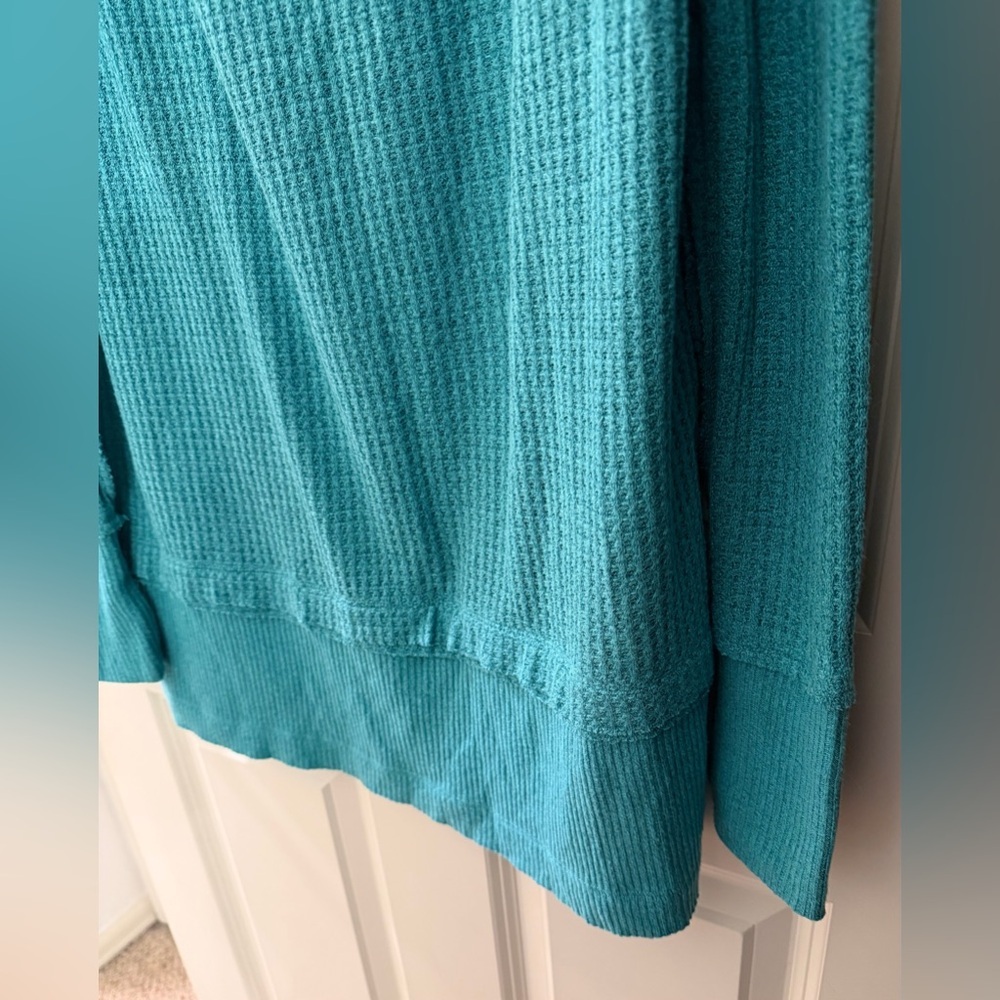 We The Free/Free People North Shore Thermal Tunic Top in Turquoise, Small - Picture 7 of 14